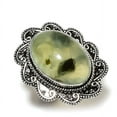 thumbnail image 1 of Natural Prehnite Gemstone Handmade 925 Sterling Silver Gift Ring Size 7.5, 1 of 2