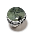 thumbnail image 1 of Natural Prehnite Gemstone Handmade 925 Sterling Silver Gift Ring Size 9, 1 of 2