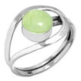 thumbnail image 1 of Natural Prehnite Ring 925 Sterling Silver Handmade Jewelry, 1 of 6
