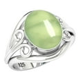thumbnail image 1 of Natural Prehnite Ring 925 Sterling Silver Handmade Jewelry, 1 of 10