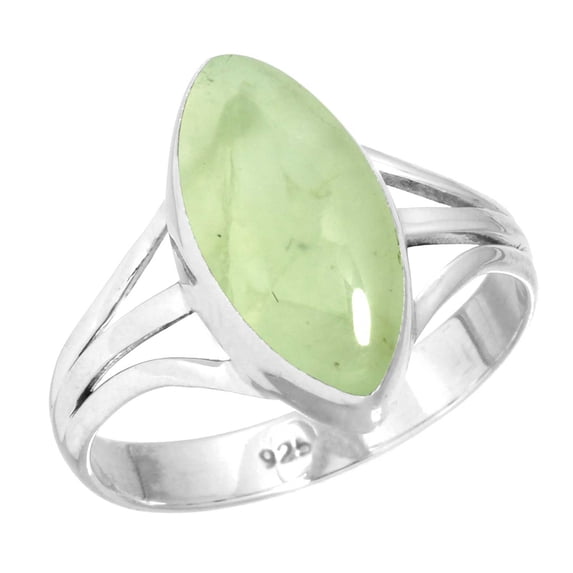 Natural Prehnite Ring 925 Sterling Silver Handmade Jewelry