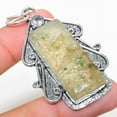 thumbnail image 1 of Natural Prehnite, White Topaz Gemstone 925 Sterling Silver Pendant 2.44", 1 of 1