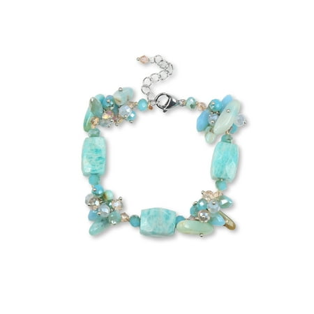 MGR! My Gems Rock Blue Natural Prehnite and Crystals Bracelet