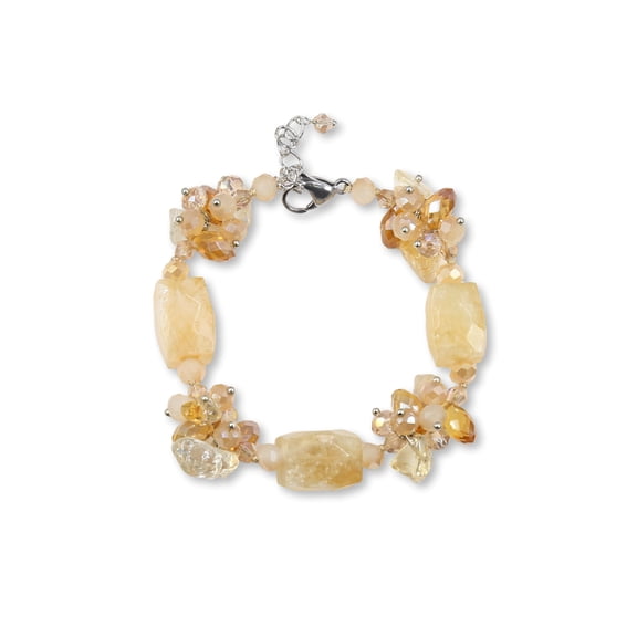 MGR! My Gems Rock Bracelets with Natural Citrine and Crystals, Yellow (1 Pack)