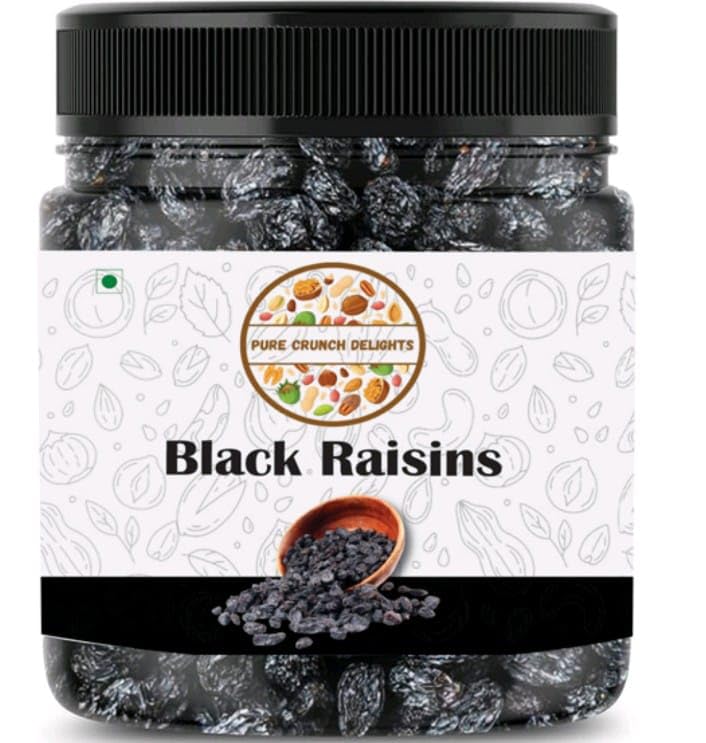 Natural Premium Afghani Seedless Black Raisins By Pure Crunch Delights