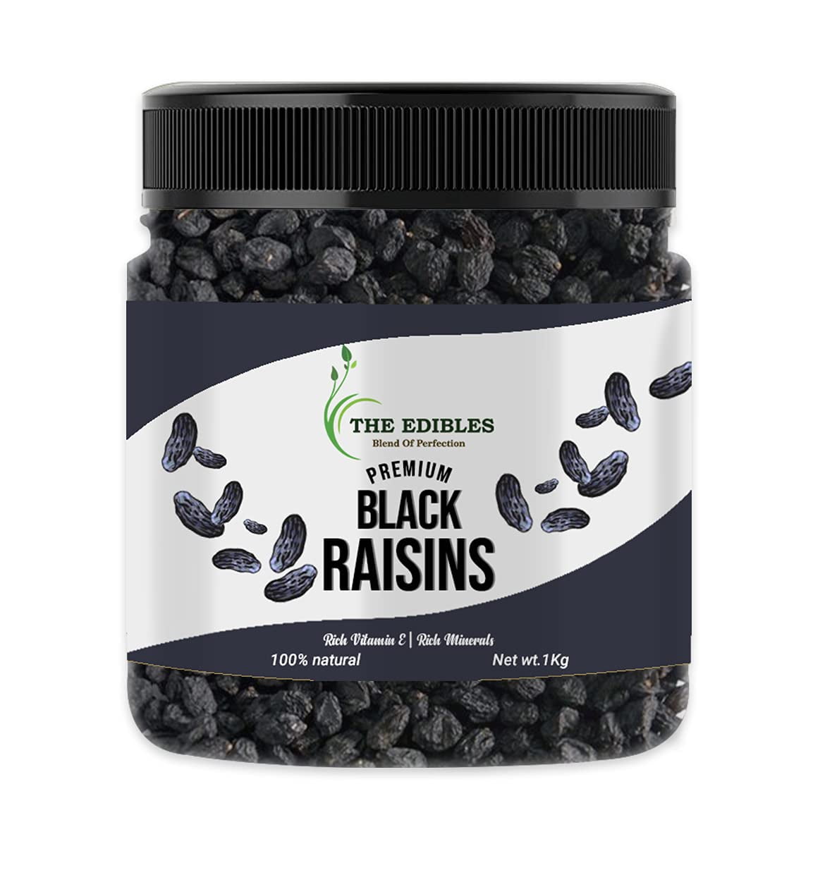 Natural Premium Black Raisins By The Edibles 1kg, Rich In Protein