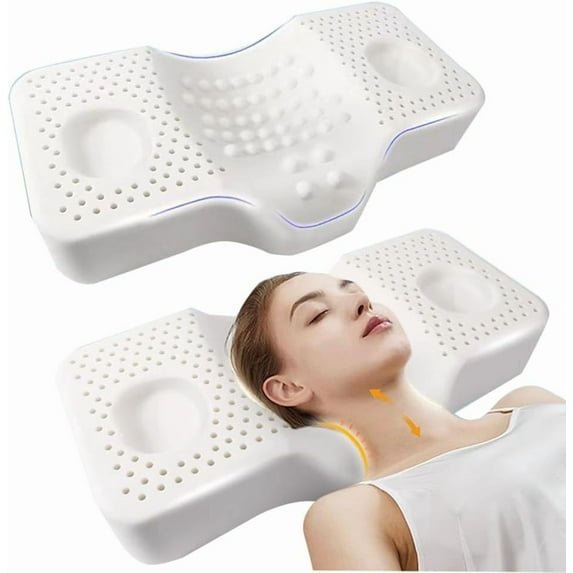 Natural Premium Latex Cervical Orthopedic Pillow, Memory Emulsion, Ergonomic for Neck Pain, Import from Thailand, Professional Medical