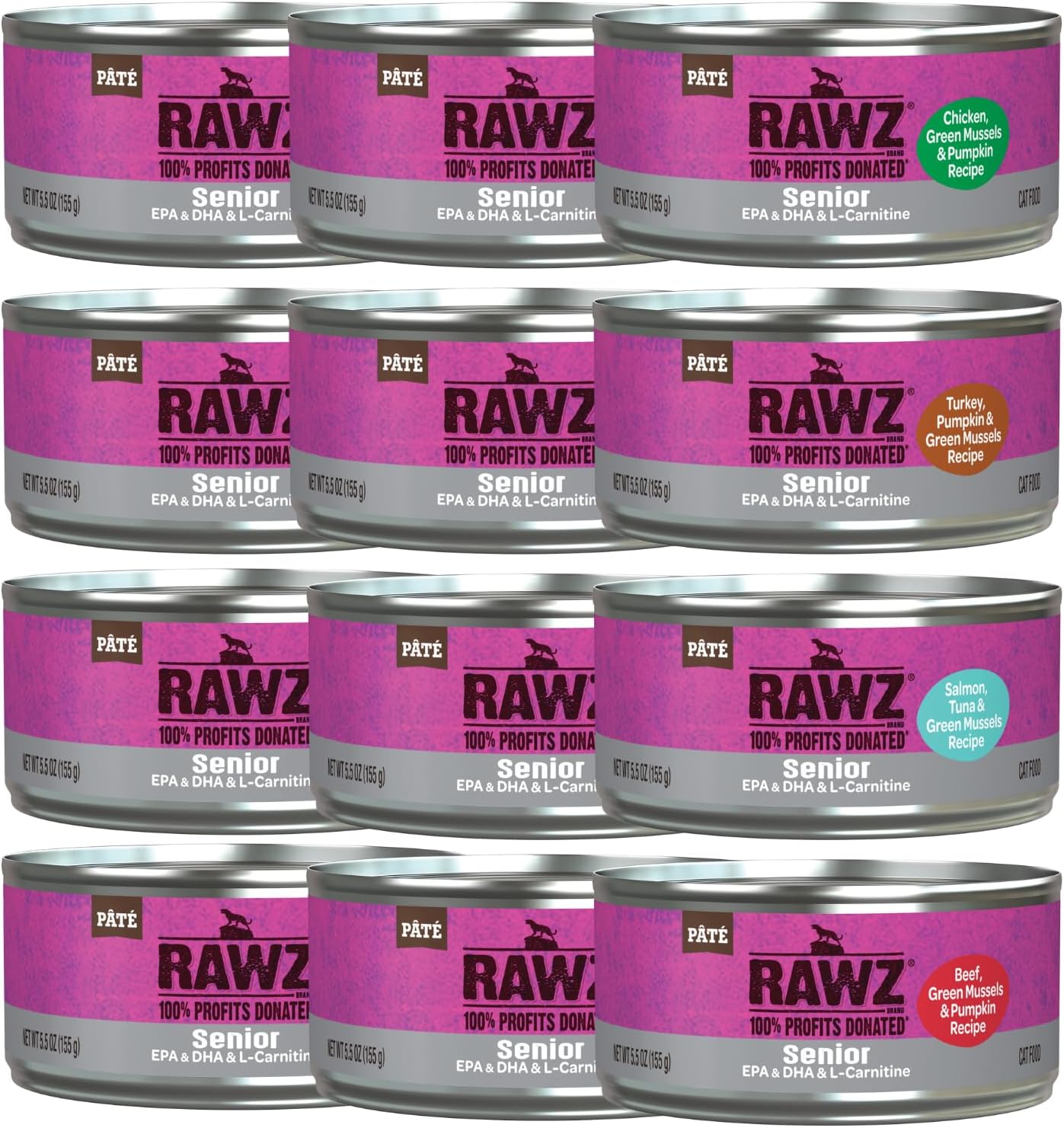 Natural Premium Pate Canned Wet Food for Senior Cats 12 Pack Cans