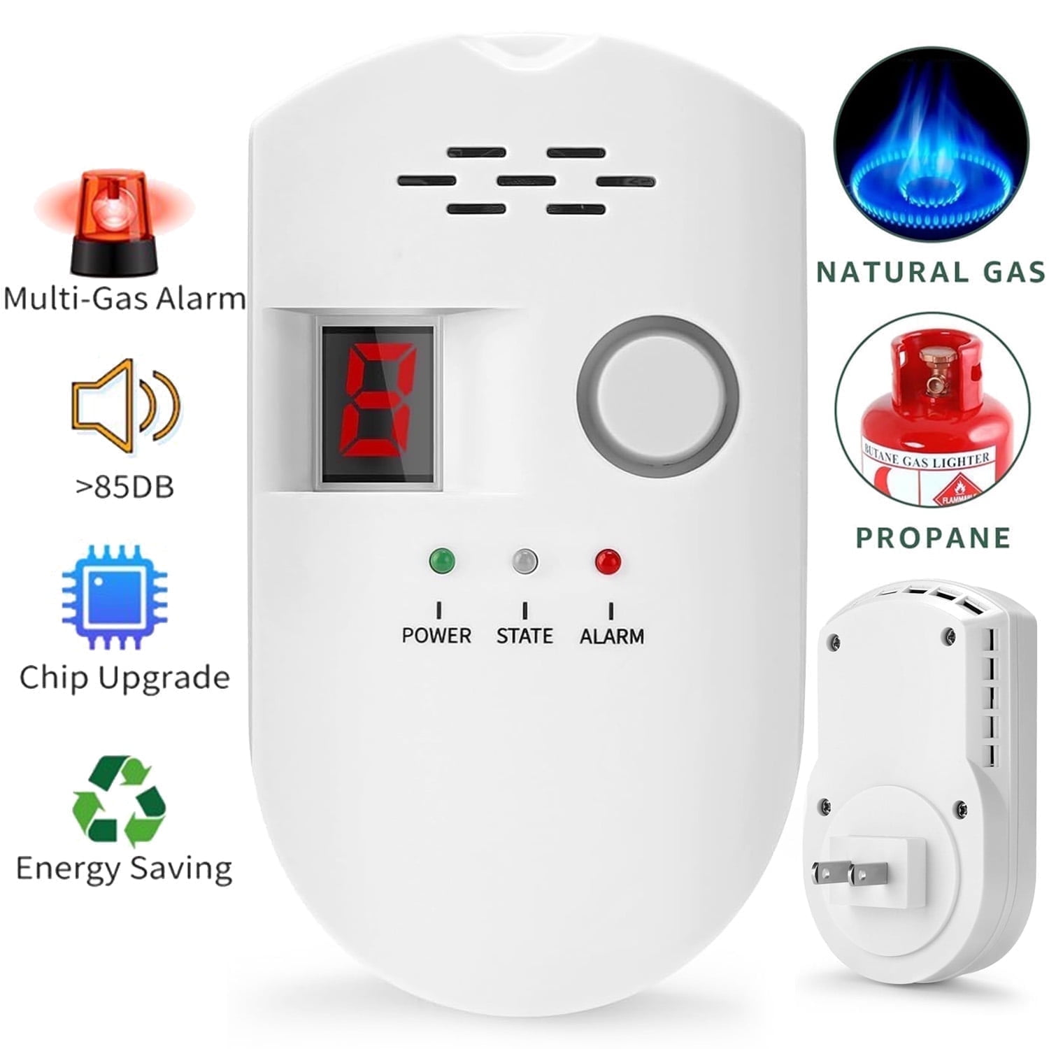 結婚祝い Natural Propane Monitor Leak Alarm, Gas Home Detector, Gas FireSafety