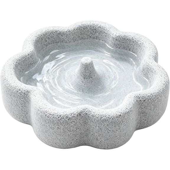 Natural Pumice Bird Food Bowl Cage Feeding Dish, Conditioning Cage Feeding Dish with Suction Cup, Spill-Proof