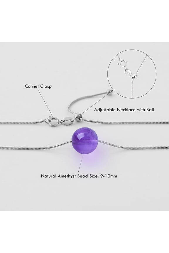 Natural Purple Amethyst And Created Red Ruby Necklace For Women, Dainty Jewelry Gift.[o3404]