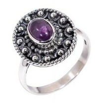 Natural Purple Amethyst Gemstone 925 Sterling Silver Design Statement Ring Jewelry Gift for Her