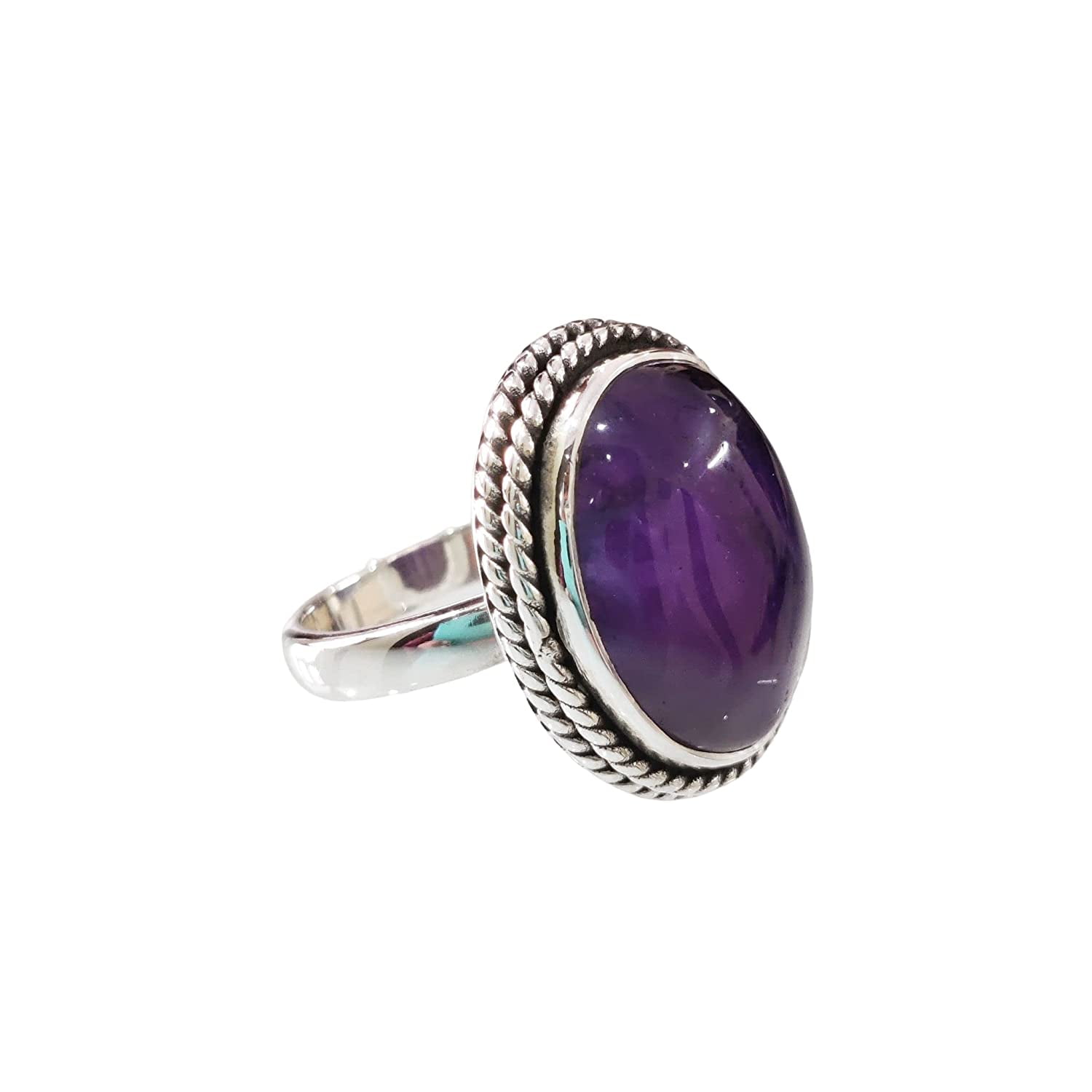 Natural Purple Amethyst Ring, Woman's Amethyst Ring, February