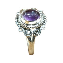 Natural Purple Amethyst Stone 925 Sterling Silver Handmade Engagement Ring Wedding Gift Jewelry