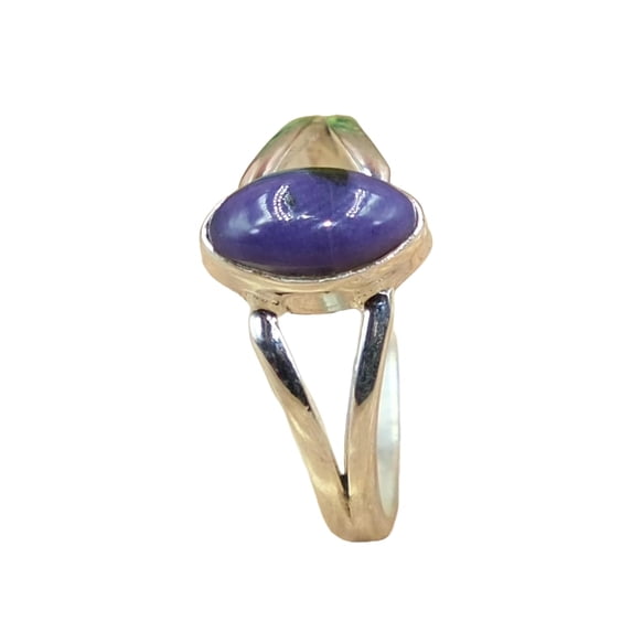 Natural Purple Charoite Stone 925 Sterling Silver Engagement Ring for Women