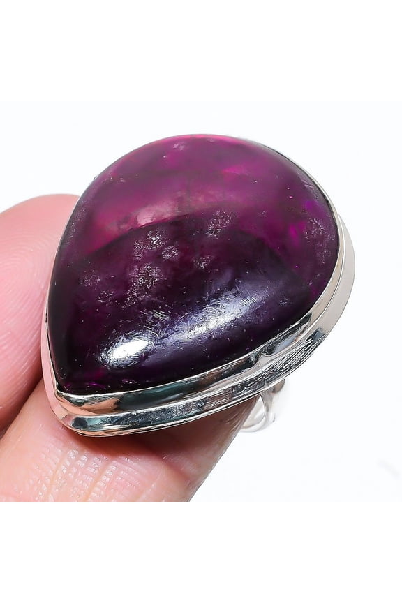 Natural Purple Labradorite Gemstone 925 Sterling Silver Gift Ring Size 6