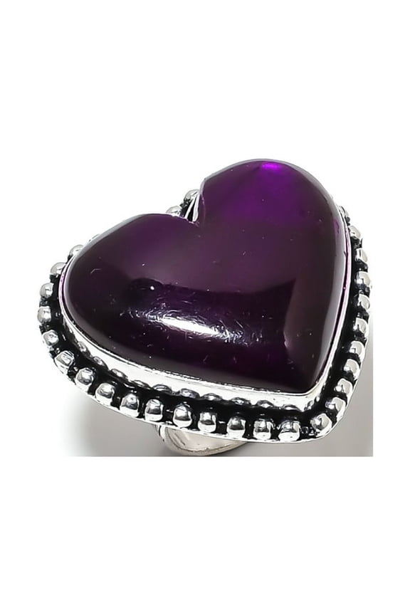Natural Purple Labradorite Gemstone 925 Sterling Silver Gift Ring Size 7