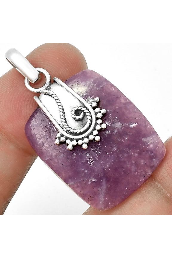 Natural Purple Lepidolite 925 Sterling Silver Pendant Jewelry P-1313 SDP131154