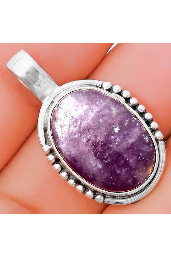 Natural Purple Lepidolite 925 Sterling Silver Pendant Jewelry P-1326 SDP130681