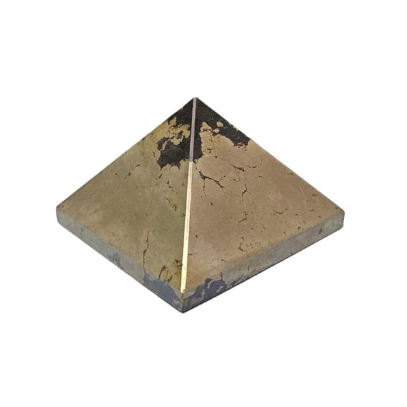 Natural Pyrite Crystal Pyramid – Golden Energy Stone for Motivation, Focus & Space Harmonization | Authentic Pyrite for Positive Energy