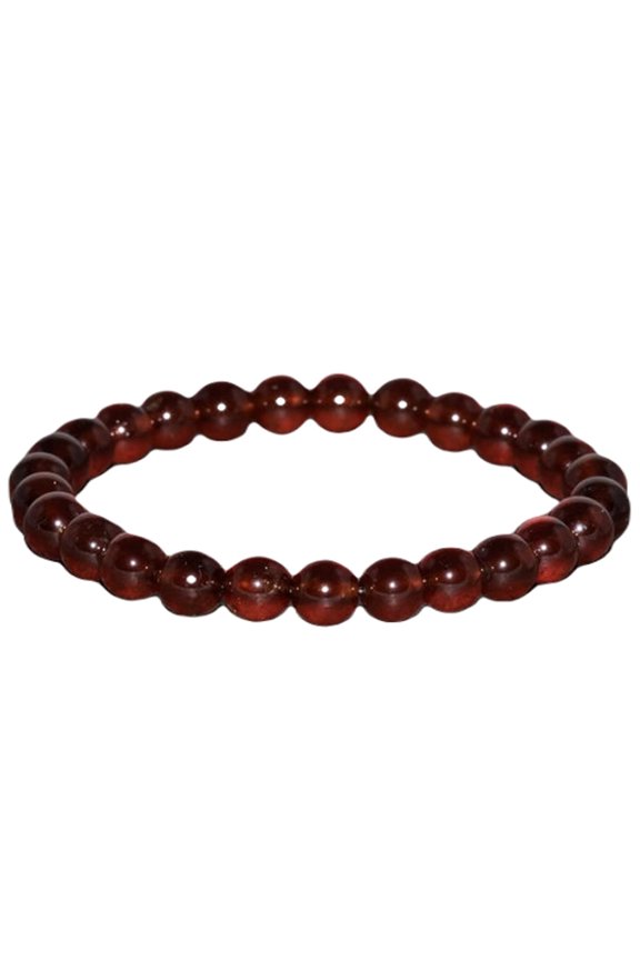 Natural Pyrope Garnet 8mm Round Shape Smooth Cut Beads Stretchable Bracelet For Men & Women. Unisex Bracelet