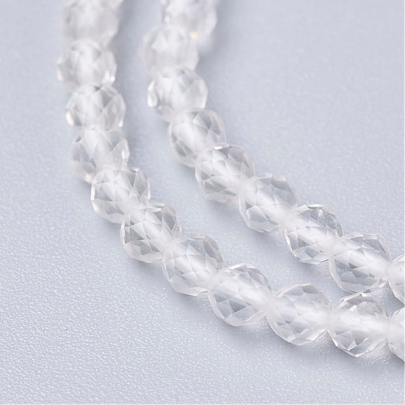 Natural Quartz Crystal Beads Strands Rock Crystal Beads Faceted Round Clear 2mm Hole: 0.5mm about 154pcs/strand 38.5cm