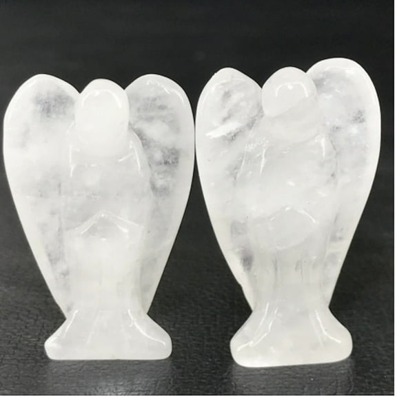 Natural Quartz Crystal Carved Healing Angel Figurines Reiki Energy Stone Display Decorations 24.5~28x17.5~19.5mm