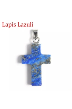 Natural Quartz Crystal Cross Pendant Chakra Stone Mixed Crucifix Shape Decor DIY