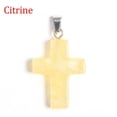 thumbnail image 1 of Natural Quartz Crystal Cross Pendant Chakra Stone Mixed Crucifix Shape Decor DIY, 1 of 9