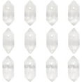 thumbnail image 1 of Natural Quartz Crystal Double Terminal Pointed Pendants Rock Crystal Faceted Bullet Charm 18.5~20x8~9x8~9mm Hole: 1.5mm 12pcs/box, 1 of 5