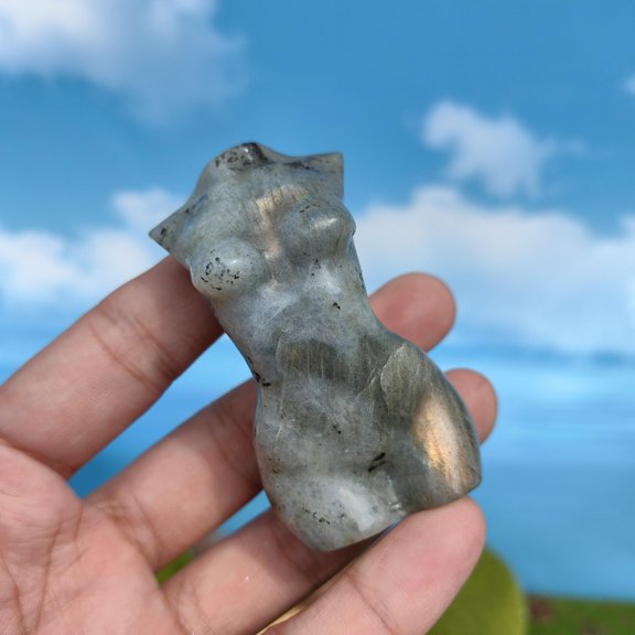 Natural Quartz Crystal Hand-Carved Female Model Crystal Sculpture Crafts Home Office Desktop Decoration Ornaments Energy Healing Stone