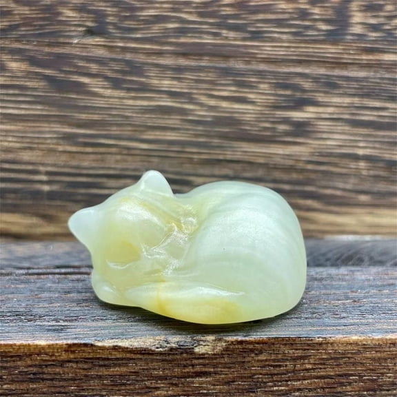 Natural Quartz Crystal Healing Stone, Energy Quartz Sleep Cat, Exquisite Carved Ornaments, Spiritual Healing Massage Palmstone, Cleansing Protection Home Decor Gift, 1 Pcs, 2Inches