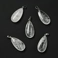 thumbnail image 1 of Natural Quartz Crystal Pendants Rock Crystal Pendants with Platinum Tone Brass Findings Teardrop 33x15x7~7.5mm Hole: 5x3.5mm, 1 of 4