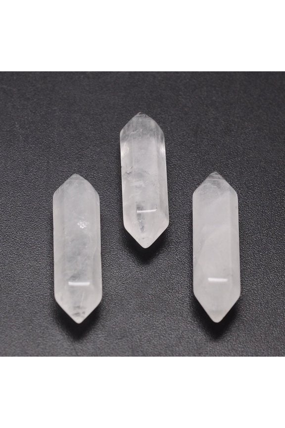 Natural Quartz Double Terminated Points Healing Stones Reiki Energy Balancing Meditation Therapy Wand for Wire Wrapped Pendants Making