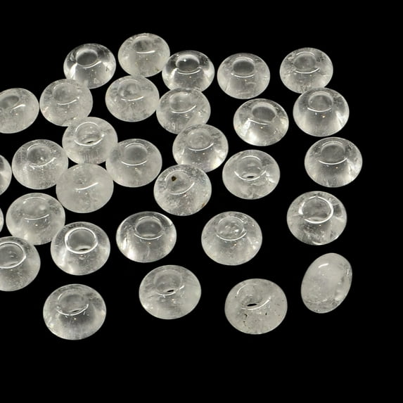 Natural Quartz European Large Hole Beads Rondelle 13~14x7~8mm Hole: 5mm diy