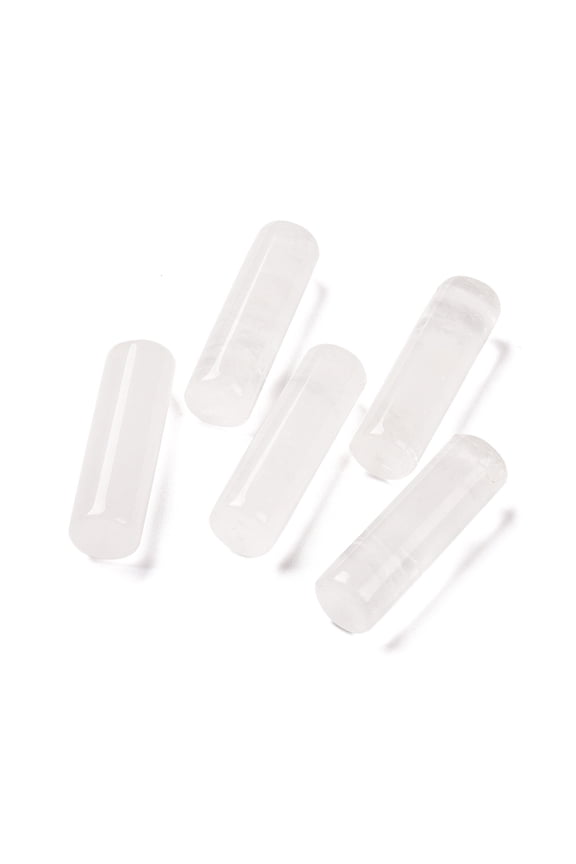 Natural Quartz Pendants Rock Pendants Column 34~36x10~10.5mm Hole: 2mm DIY