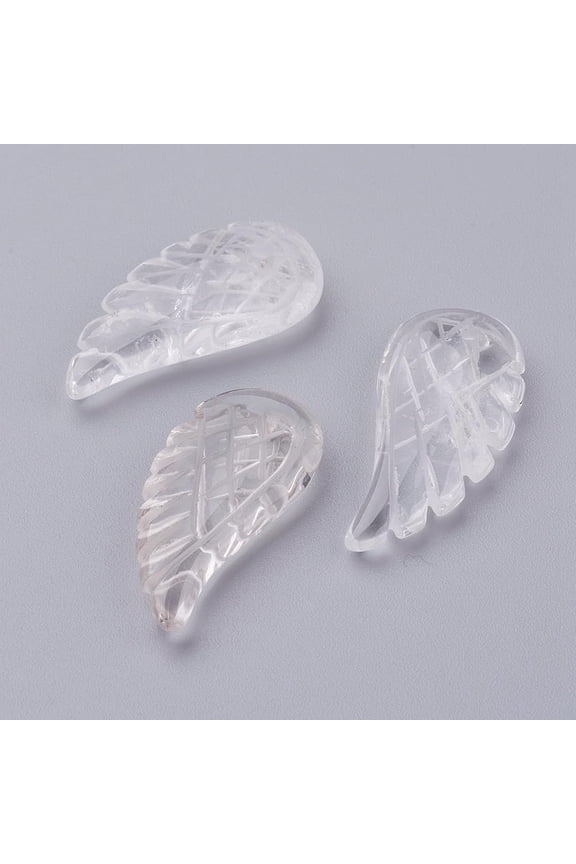 Natural Quartz Pendants Rock Pendants Wing 24.5x12x5mm Hole: 1mm Quartz