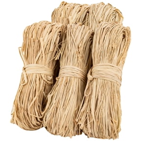 Natural Raffia Ribbon - 5PCS Raffia Straw for Florist Bouquets Decoration Twine Crafts Ribbon