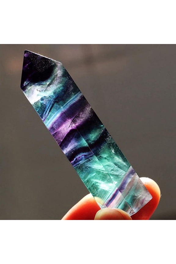 Natural Rainbow Fluorite Large Crystal Healing Wands Healing Crystal Tower Single Point Chakra Stones Crystal Healing Prism for Meditation, Home Decor