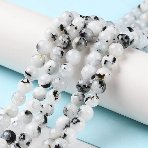 Natural Rainbow Moonstone Beads Strands Round 4mm Hole: 0.6mm 92pcs/strand 15.51''(39.4cm)