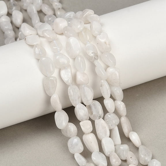 Natural Rainbow Moonstone Beads Strands Tumbled Stone 5-8.5x5.5-7x3.5-4mm Hole: 0.7mm 50-60pcs/strand 15 inch(38cm)