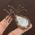 thumbnail image 1 of Natural Rainbow Moonstone Gemstone Copper Wire Wrap Spider Pendant 2.56", 1 of 4