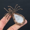 thumbnail image 1 of Natural Rainbow Moonstone Gemstone Copper Wire Wrap Spider Pendant 2.56", 1 of 4