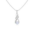 thumbnail image 1 of Natural Rainbow Moonstone with Moissanite Infinity Pendant Necklaces for Women in Sterling Silver,June Birthstone Jewelry Gift for Her Birthday, Anniversary, Party, Mothers Day, Christmas, Valentines, 1 of 7