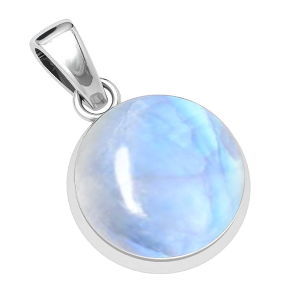 Natural Rainbow Moonstone Pendant 925 Sterling Silver Handmade Jewelry