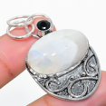 thumbnail image 1 of Natural Rainbow Moonstone, Spinel 925 Sterling Silver Gift Pendant 1.97", 1 of 1