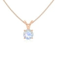 thumbnail image 1 of Natural Rainbow Moonstone V-Bale Solitaire Round Pendant Necklaces for Women in 18K Rose Gold Vermeil,June Birthstone Jewelry Gift for Her Birthday,Anniversary,Mothers Day,Christmas,Valentines, 1 of 7