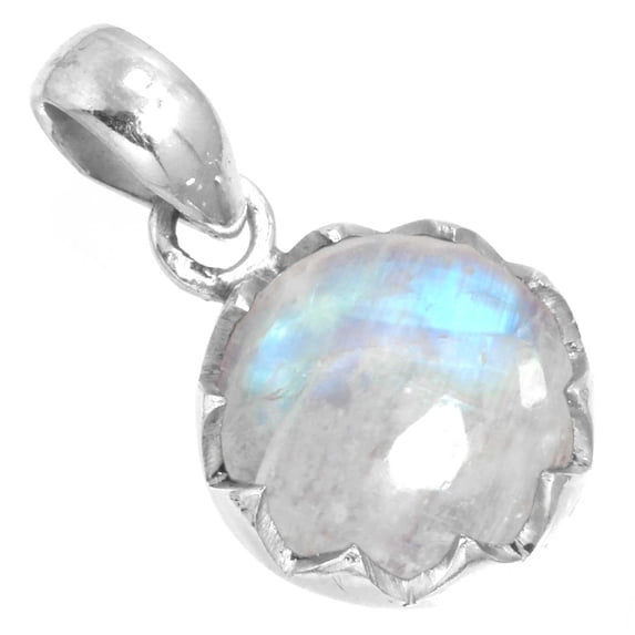 Natural Rainbow Moonstone Women Jewelry 925 Sterling Silver Pendant