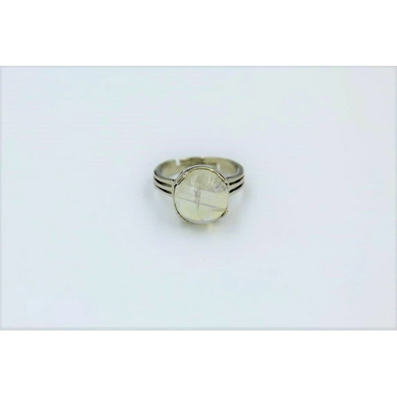 Natural Rainbow Round Cut Gemstone 925 Sterling Silver Ring Christmas Gift Wedding Gift For Him
