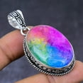 thumbnail image 1 of Natural Rainbow Solar Quartz Gemstone 925 Steling Silver Pendant 2.09", 1 of 2